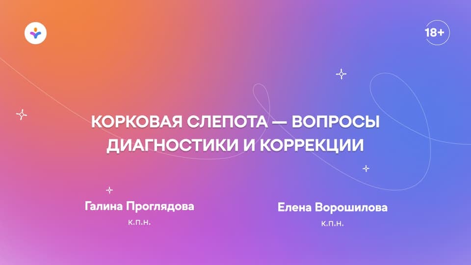 Корковая слепота — вопросы диагностики и коррекции